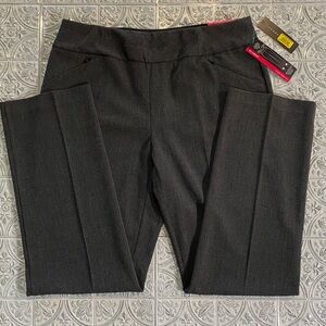 Black & Gray Straight Leg Women's Pants Investments Secret Support Size 12R  NWT